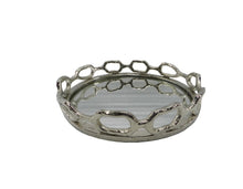 Load image into Gallery viewer, Link Round Mirror Tray with Nickel, Small