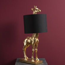 Indlæs billede til gallerivisning Lucie Gold Giraffe Table Lamp with Black Shade