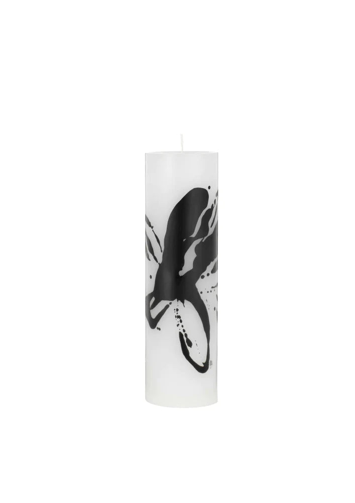 Abstract Flowers Wax Altar Candles, by Malene Birger for Kunstindustrien, ø7x24cm
