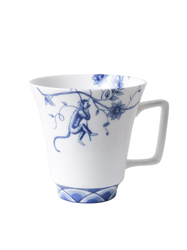Blue and White Porcelain Mug with Monkey Motif