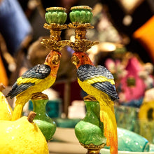 Load image into Gallery viewer,  colourful parrot candle holders
