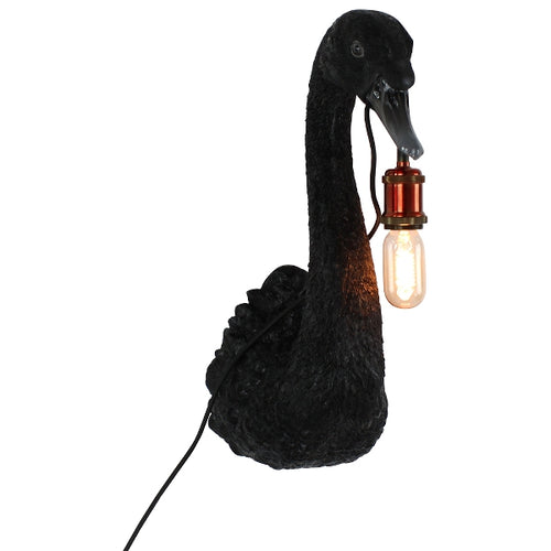 Petra Black Swan Wall Lamp
