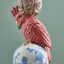 Indlæs billede til gallerivisning Pink Elephant Candle Holder with close up of coral parrot