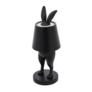 Portable LED Hiding Bunny Table Lamp, Matte Black