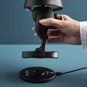 Portable LED Hiding Bunny Table Lamp, Matte Black Charging Base