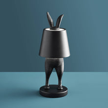 Indlæs billede til gallerivisning Portable LED Hiding Bunny Table Lamp, Matte Black Front