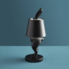 Indlæs billede til gallerivisning Portable LED Hiding Bunny Table Lamp, Matte Black Side