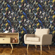 Load image into Gallery viewer, birds-sinfonia-wallpaper-christian-lacroix black