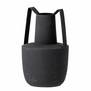 Bloomingville Itamar Black Metal Vase Angled View