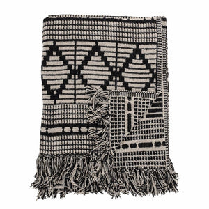 Gutte Black and White Throw, by Bloomingville