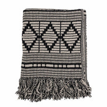 Load image into Gallery viewer, Bloomingville Gutte Black and White Throw Blanket folded