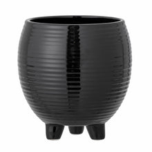 Load image into Gallery viewer, Bloomingville Arnel Black Ceramic Flowerpot