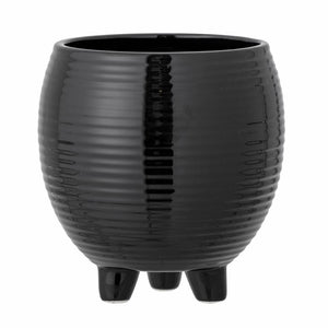 Bloomingville Arnel Black Ceramic Flowerpot