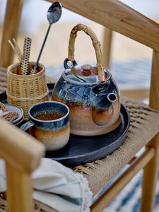 Bloomingville's Aura Teapot w/strainer, Blue, Porcelain ready to serve