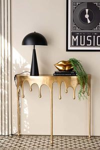 Gold Drip Console Table