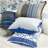 Pergola Trellis Cobalt Cushion, by Designers Guild