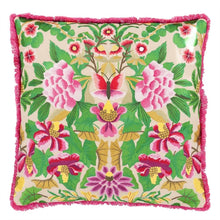 Load image into Gallery viewer, Designers Guild Ikebana Damask Fuchsia Embroidered Cushion Front