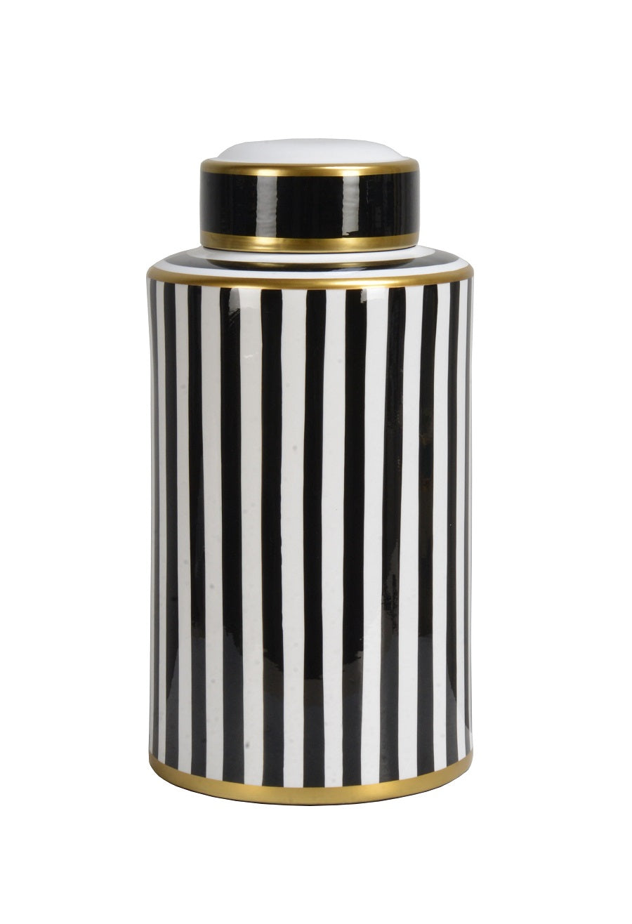 Black and White Canister, 37.5 cm H
