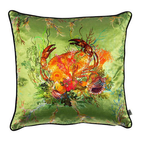 Crab Sage Velvet Cushion, by Timorous Beasties
