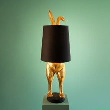 Load image into Gallery viewer, The Hiding Bunny Table Lamp, black and gold