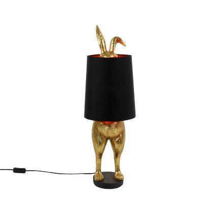 The Hiding Bunny Table Lamp, black and gold