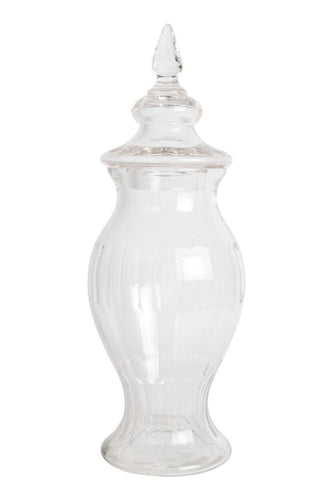 Glass Leaf Jar with Cover
