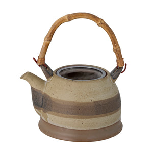 Solange Stoneware Teapot w/tea strainer, Natural