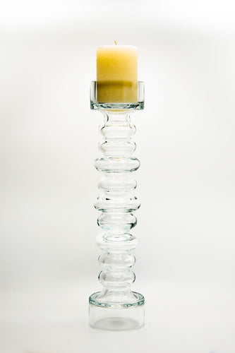 Glass Candlestick, 43 cm h