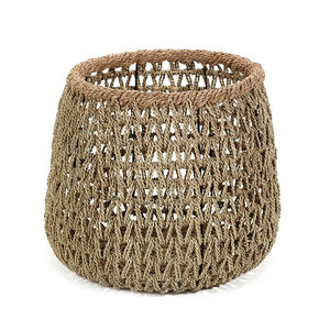 Open Weave Seagrass Basket med reb kant