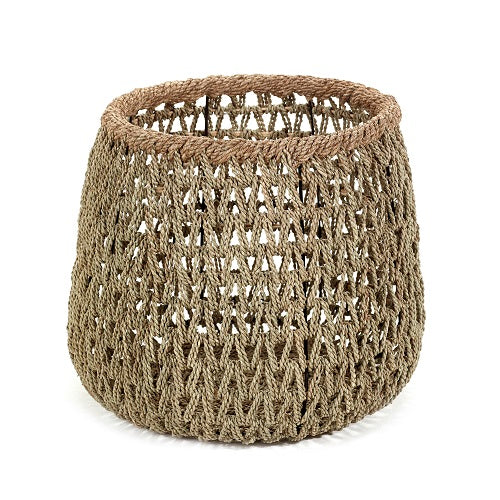 Open Weave Seagrass Basket with rope border
