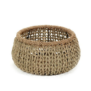 Open Weave Seagrass Basket with rope border