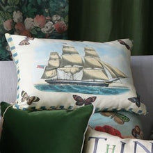 Indlæs billede til gallerivisning John Derian Blue Coral Cushion in Delft, for Designers Guild with other John Derian cushions