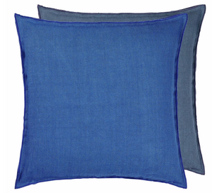 Brera Lino Lagoon & Marine Linen Cushion, by Designers Guild