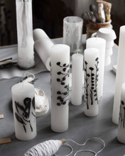 Load image into Gallery viewer, Abstract Flowers Wax Altar Candles, by Malene Birger for Kunstindustrien, ø7x18cm