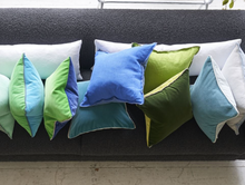 Indlæs billede til gallerivisning Varese Ocean &amp; Duck Egg Velvet Cushion, by Designers Guild with other throw cushions