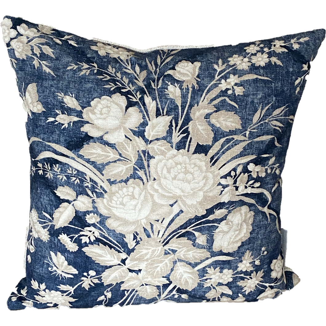 Eliza Floral Vintage Blue Cushion