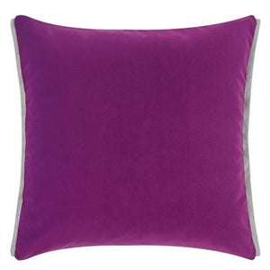 Varese Damson & Cassis Velvet Cushion reverse, by Designers Guild