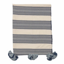 Load image into Gallery viewer, Bloomingville Gabriel Navy &amp; White Cotton Throw