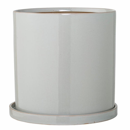 Nelly Grey Stoneware Flower Pot with Saucer