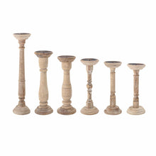 Indlæs billede til gallerivisning Carola Rustic Wood Candleholders, set of 6