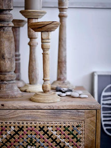 Carola Rustic Wood Candleholders, set of 6