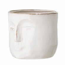 Load image into Gallery viewer, Bloomingville Ignacia White Stoneware Flowerpot Side